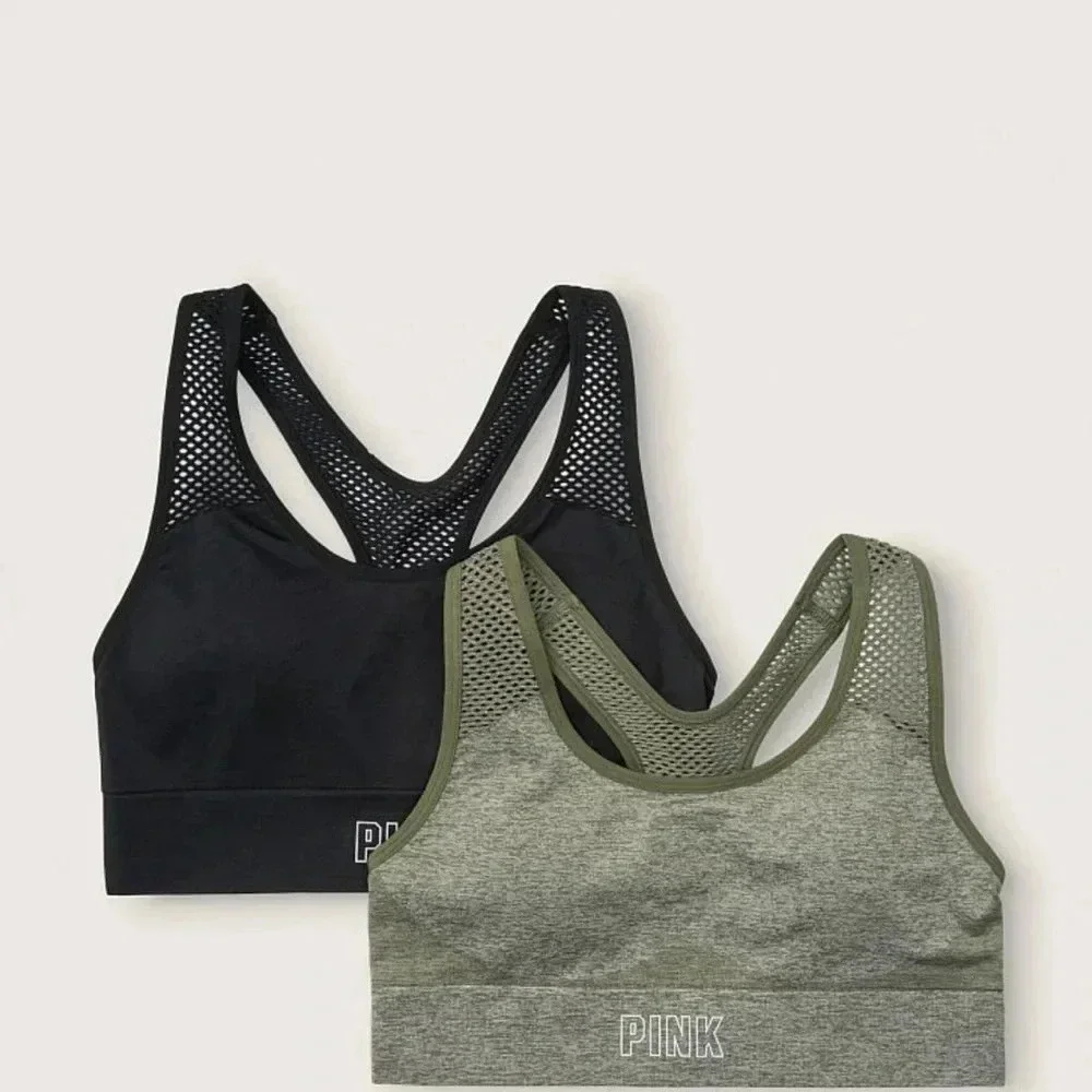 Victorias Secret 𝅺Pink Racerback Seamless Sportsbra NWT